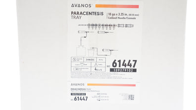 Avanos 61447 Paracentesis Tray 18ga x 3.25inch (x) - Box of 4